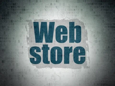 Web design concept: Web Store on Digital Data Paper background 库存插图