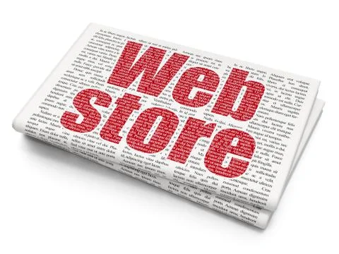 Web design concept: Web Store on Newspaper background Illustrazione stock