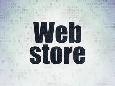Web design concept: Web Store on Digital Data Paper background 库存插图