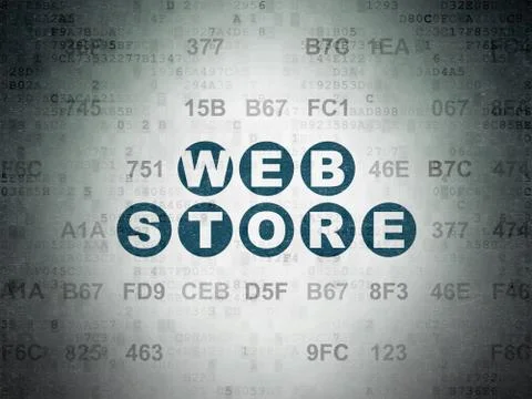 Web design concept: Web Store on Digital Data Paper background Stock Illustration