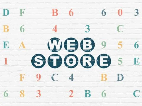 Web design concept: Web Store on wall background Illustrazione stock