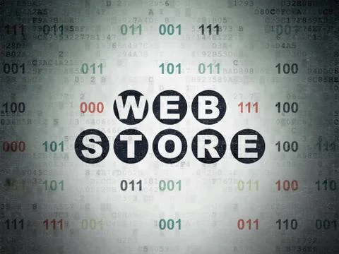 Web design concept: Web Store on Digital Data Paper background Illustrazione stock