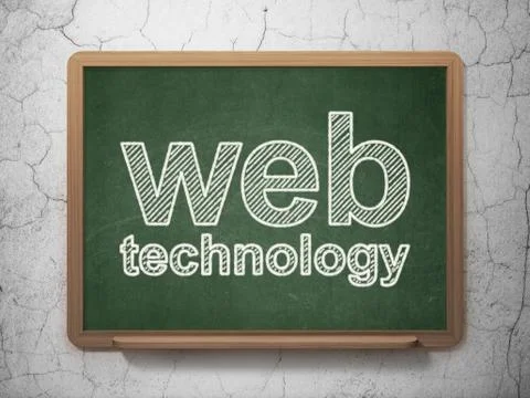 Web design concept: Web Technology on chalkboard background Stock Illustration
