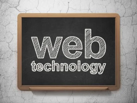 Web design concept: Web Technology on chalkboard background 库存插图