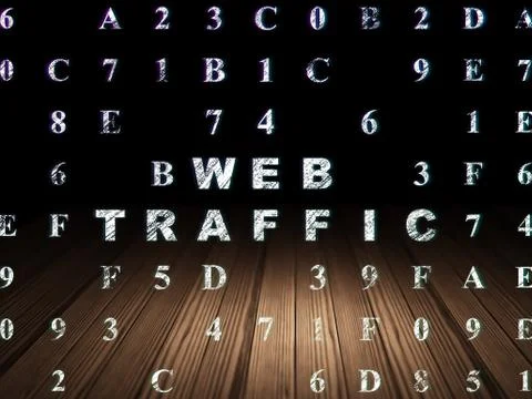 Web design concept: Web Traffic in grunge dark room Stockillustratie