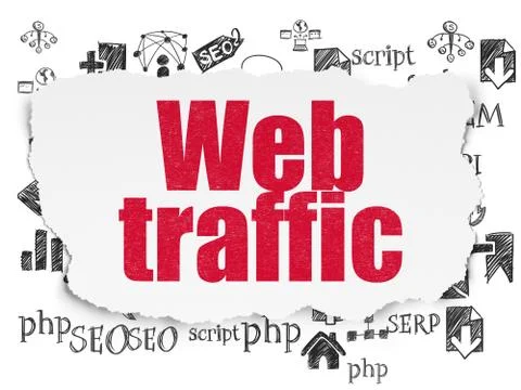 Web design concept: Web Traffic on Torn Paper background Stock-Illustration
