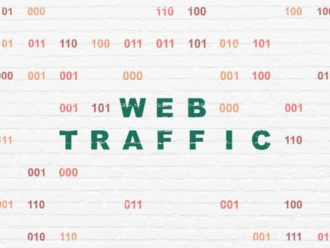 Web design concept: Web Traffic on wall background Stock Illustration