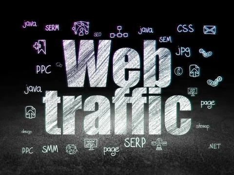 Web design concept: Web Traffic in grunge dark room イラスト素材