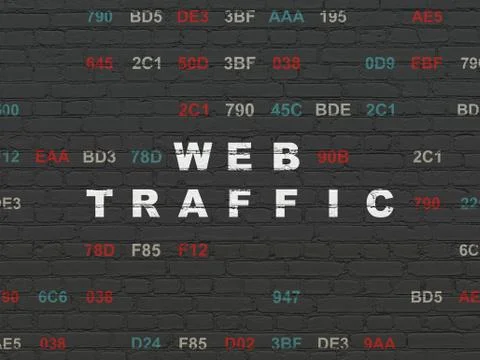 Web design concept: Web Traffic on wall background Illustrazione stock