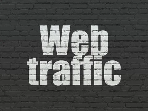 Web design concept: Web Traffic on wall background Illustrazione stock