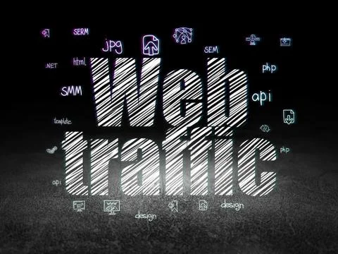 Web design concept: Web Traffic in grunge dark room Illustrazione stock