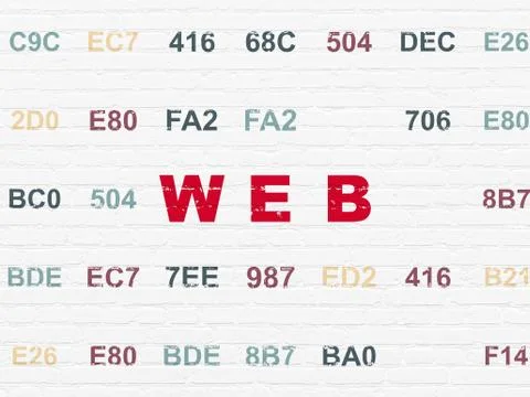 Web design concept: Web on wall background Stockillustratie