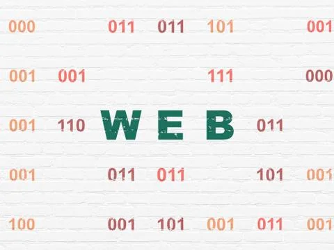 Web design concept: Web on wall background Stock Illustration