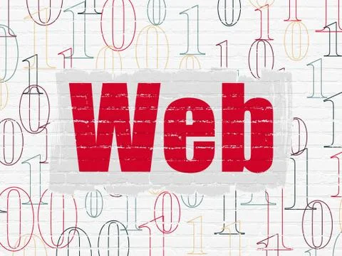 Web design concept: Web on wall background Stock Illustration