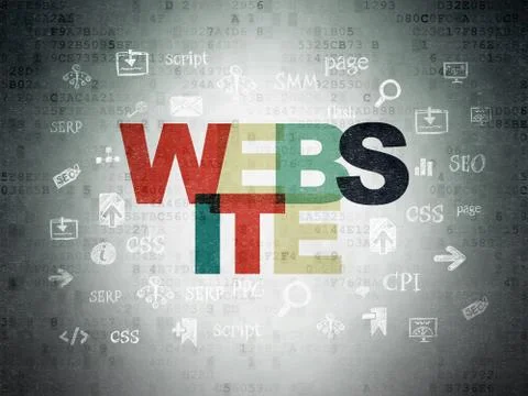 Web design concept: Website on Digital Paper background 스톡 일러스트