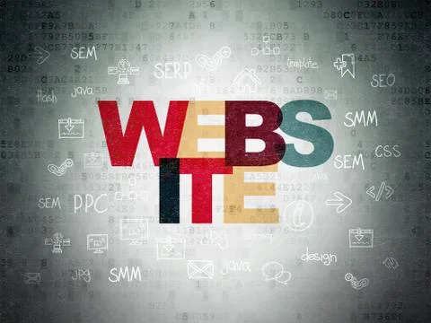 Web design concept: Website on Digital Data Paper background Illustrazione stock