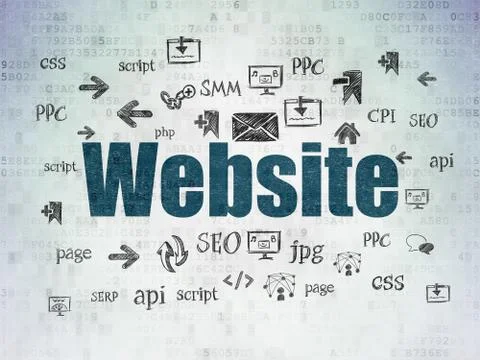 Web design concept: Website on Digital Data Paper background 스톡 일러스트