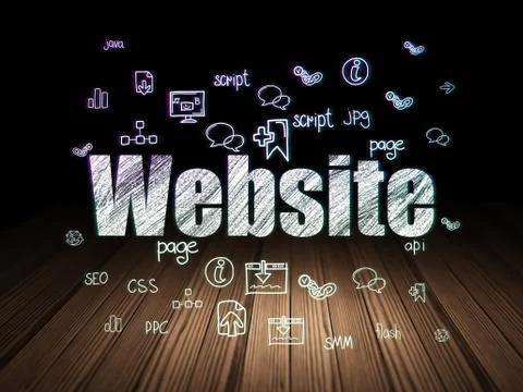 Web design concept: Website in grunge dark room イラスト素材