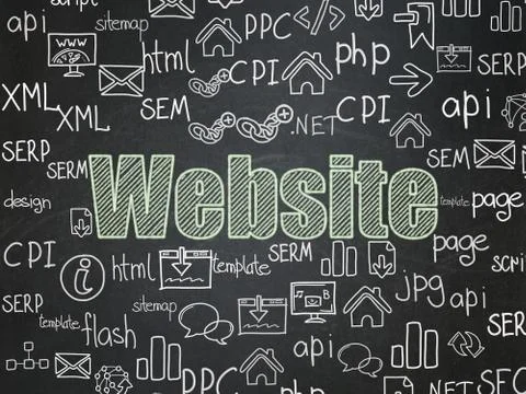 Web design concept: Website on School board background Stock Illustration