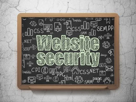 Web design concept: Website Security on School board background Illustrazione stock