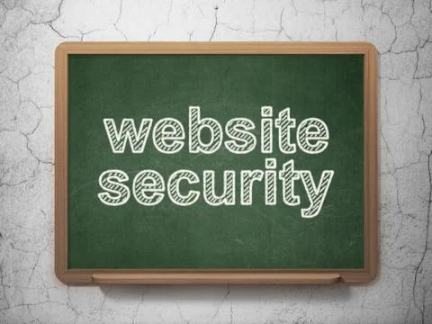 Web design concept: Website Security on chalkboard background Illustrazione stock