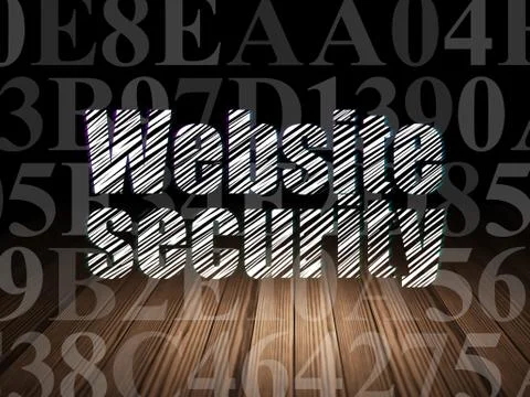 Web design concept: Website Security in grunge dark room 스톡 일러스트