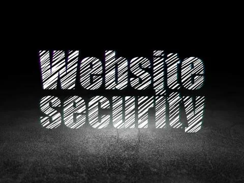Web design concept: Website Security in grunge dark room 스톡 일러스트