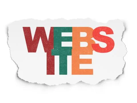 Web design concept: Website on Torn Paper background 库存插图