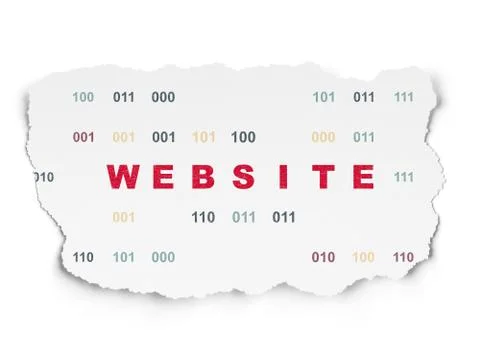 Web design concept: Website on Torn Paper background 库存插图