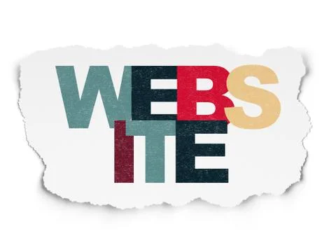 Web design concept: Website on Torn Paper background 库存插图