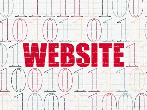 Web design concept: Website on wall background Stock Illustration