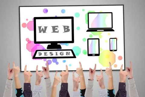 Web design concept on a whiteboard Stock Photos