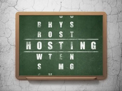 Web design concept: word Hosting in solving Crossword Puzzle Illustrazione stock