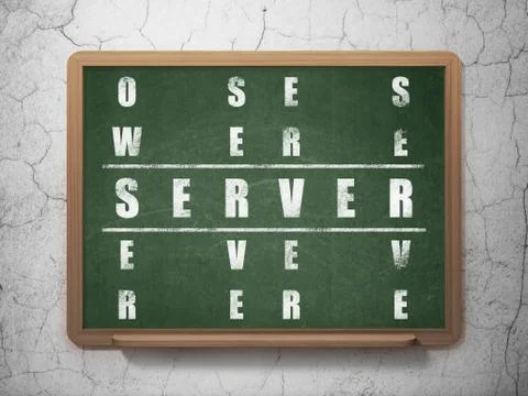 Web design concept: word Server in solving Crossword Puzzle Illustrazione stock