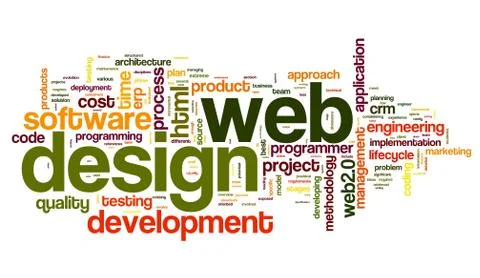 Web design concept in word tag cloud Stock Illustration