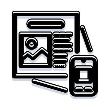 Web design creating responsive layout for devices Illustrazione stock