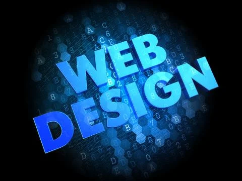 Web Design on Dark Digital Background. Illustrazione stock