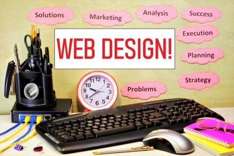 Web design-designing and creating user interfaces for websites. Stock Photos