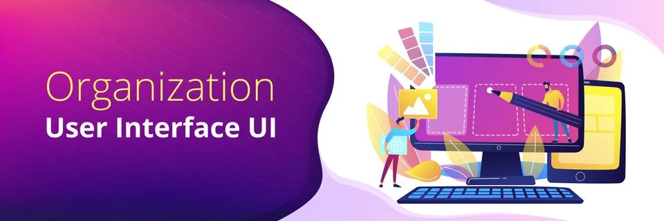 Web design development header or footer banner Stock Illustration