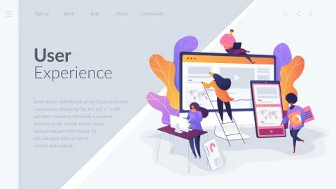 Web design development landing page template. イラスト素材