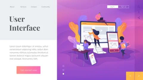 Web design development landing page template. イラスト素材