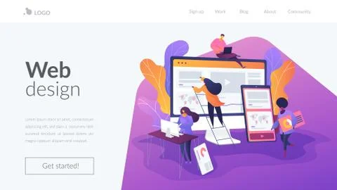 Web design development landing page template. イラスト素材