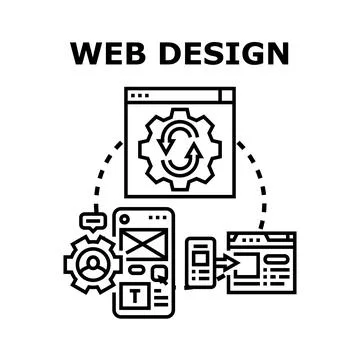 Web design development process for responsive platforms Иллюстрация