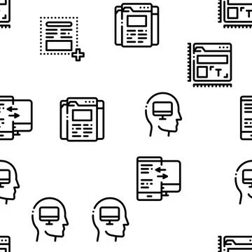 Web Design Development Seamless Pattern Vector 스톡 일러스트
