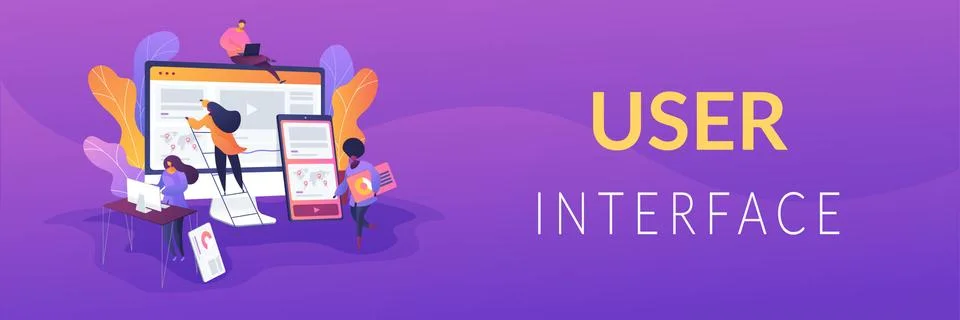 Web design development web banner concept. Stock Illustration