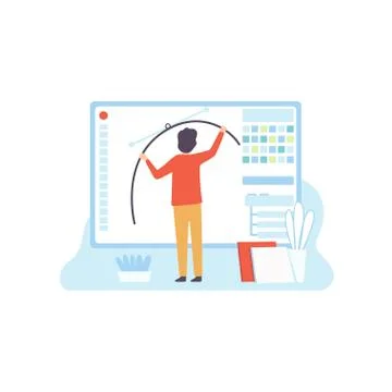 Web Design, Digital Content Creating, Technology Process of Software Development 스톡 일러스트