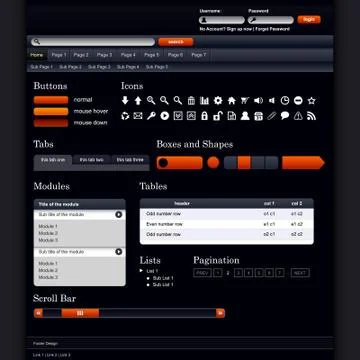 Web Design Element Template Illustrazione stock