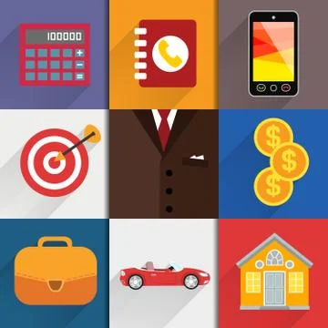 Web design elements with accounting icons Stock Illustration