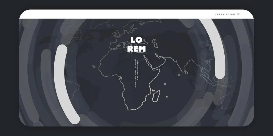 Web Design Elements - Header or Banner Design with World Map Illustrazione stock
