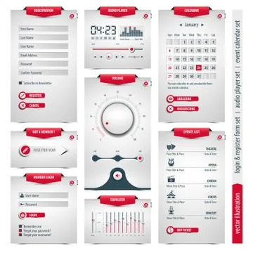 Web design elements 库存插图